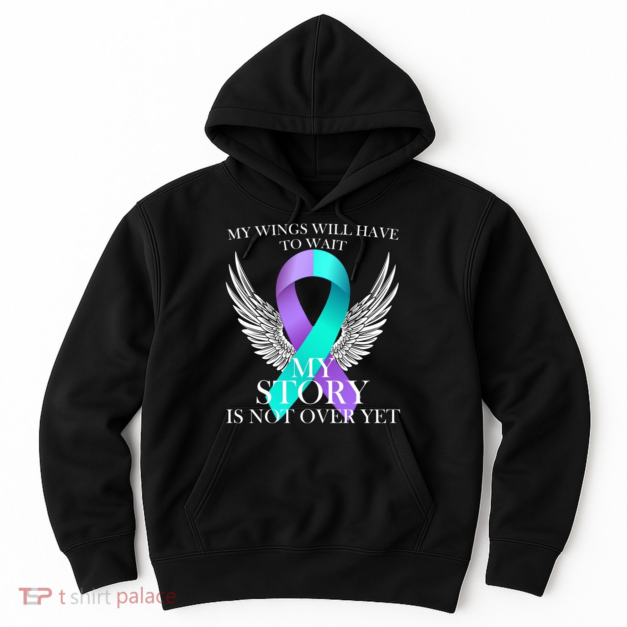 Suicide Prevention Angel Wings Ribbon Hoodie