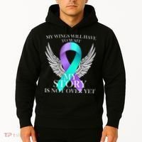 Suicide Prevention Angel Wings Ribbon Hoodie thumb 2