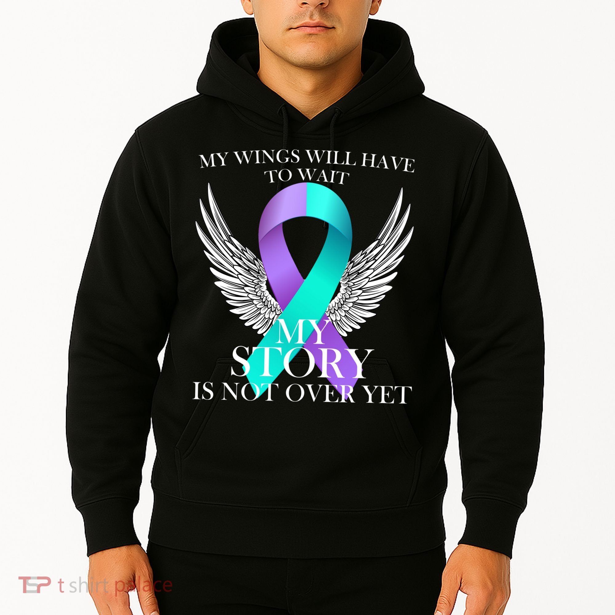 Suicide Prevention Angel Wings Ribbon Hoodie