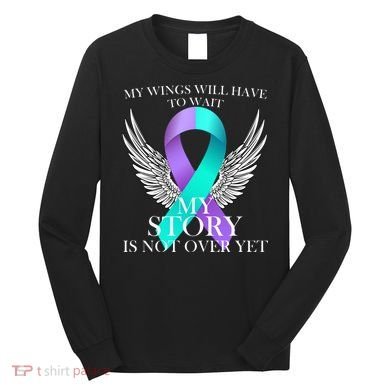 Suicide Prevention Angel Wings Ribbon Long Sleeve Shirt