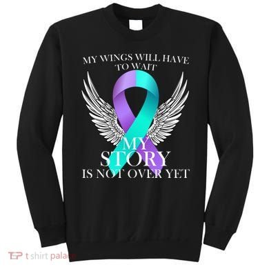 Suicide Prevention Angel Wings Ribbon Sweatshirt