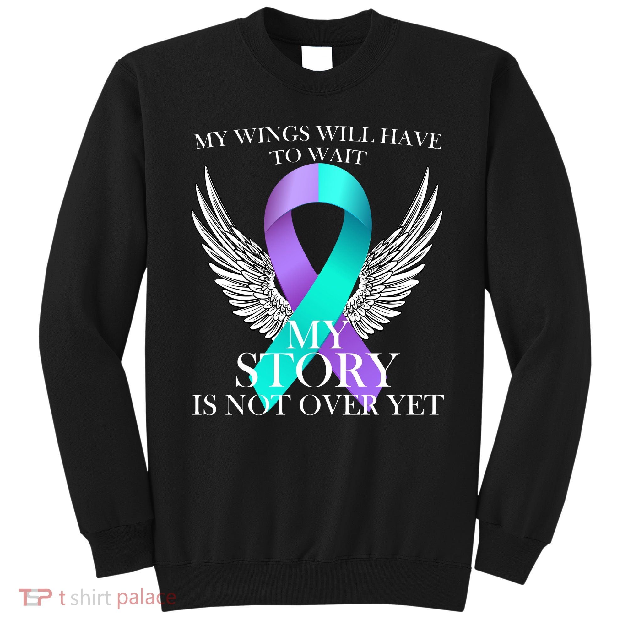 Suicide Prevention Angel Wings Ribbon Sweatshirt