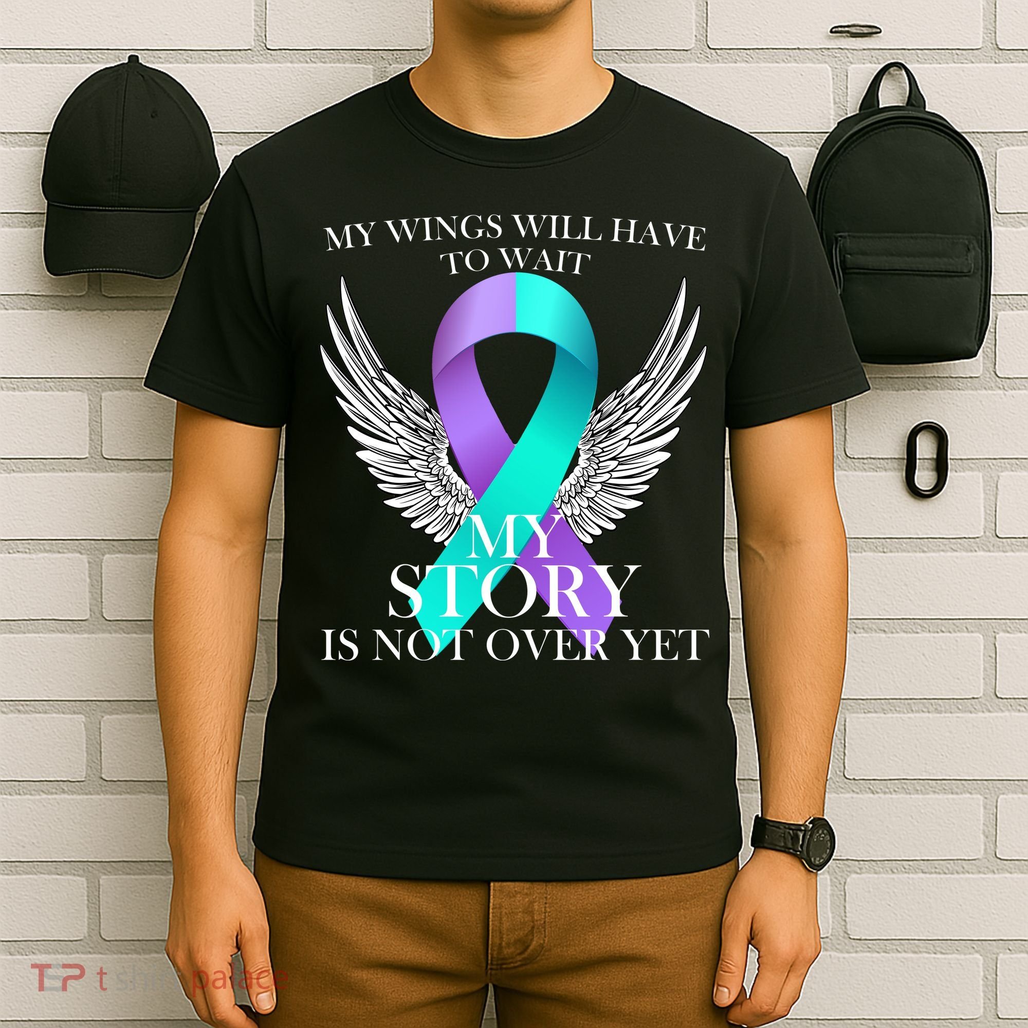 Suicide Prevention Angel Wings Ribbon T-Shirt