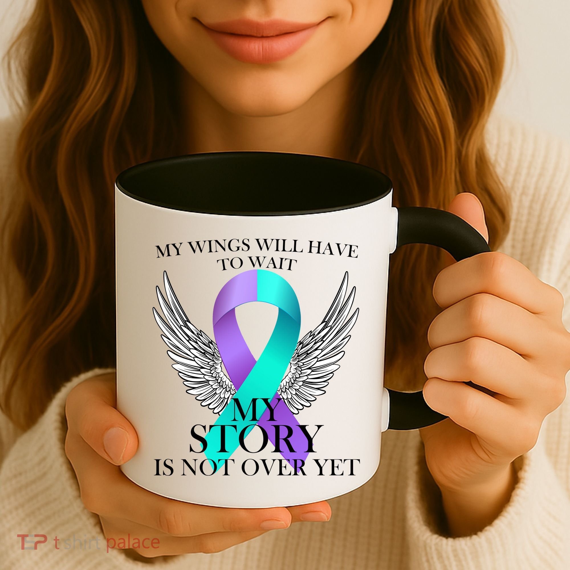 Suicide Prevention Angel Wings Ribbon Coffee Mug