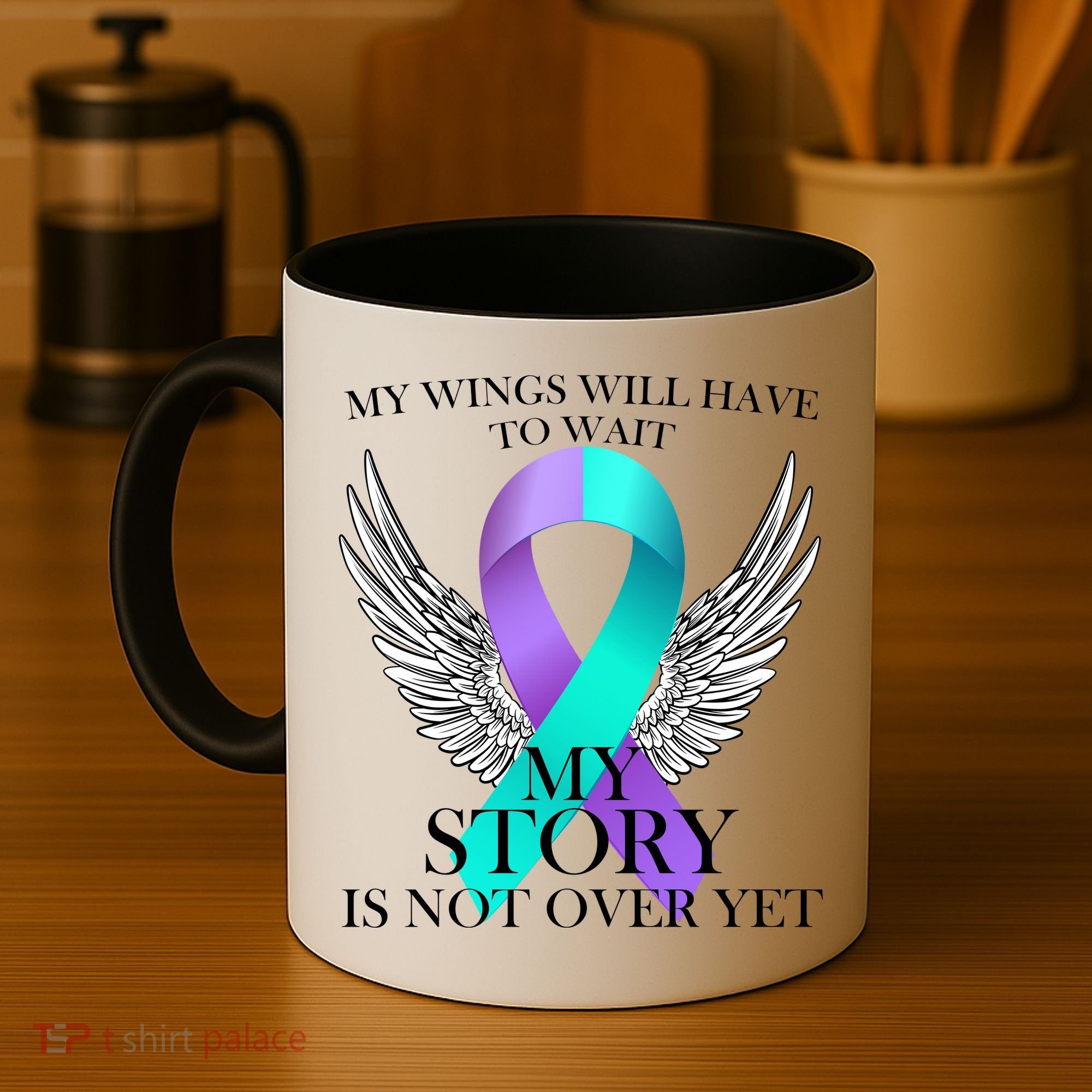 Suicide Prevention Angel Wings Ribbon Coffee Mug