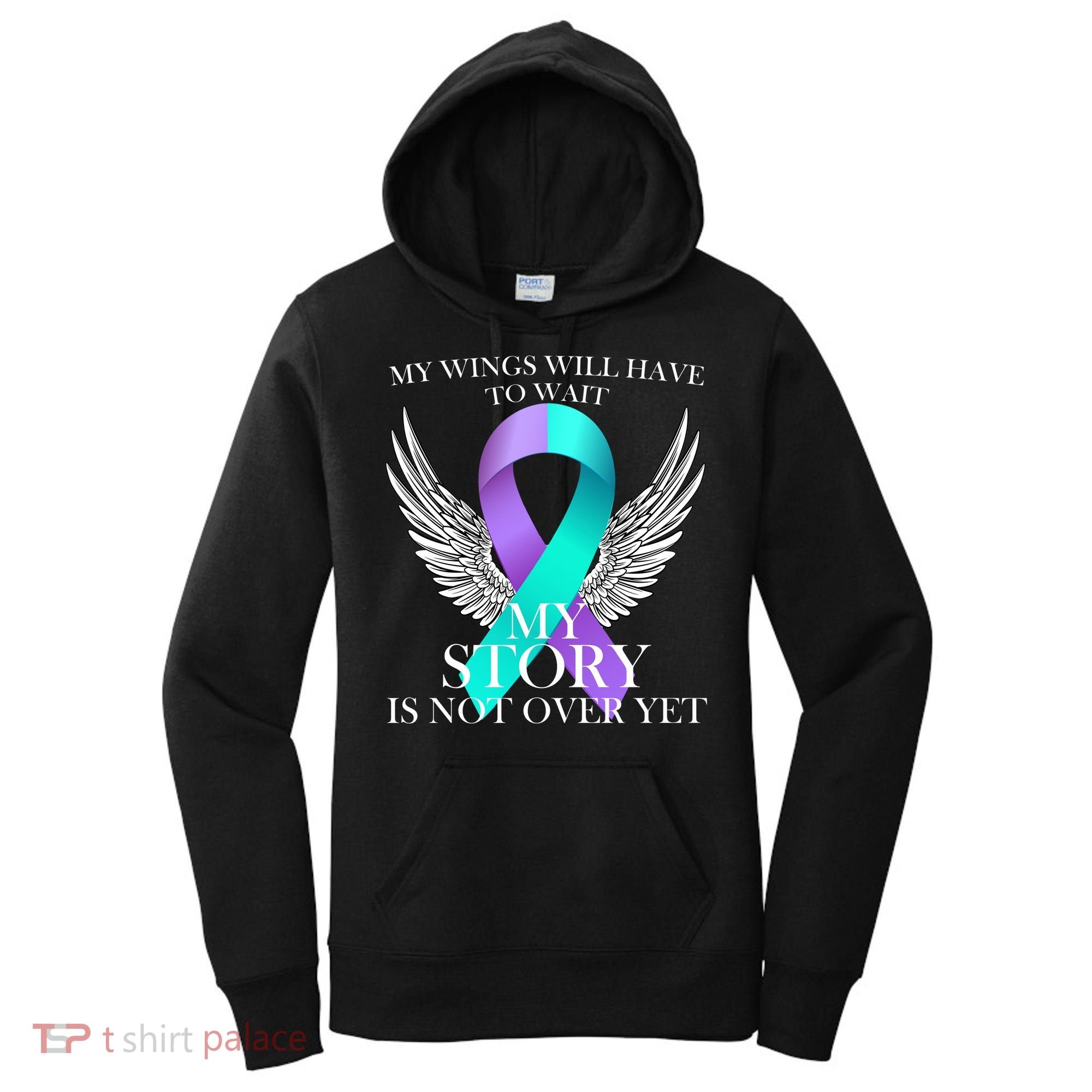 Suicide Prevention Angel Wings Ribbon Women's Hoodie