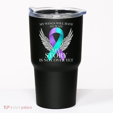 Suicide Prevention Angel Wings Ribbon Tumbler