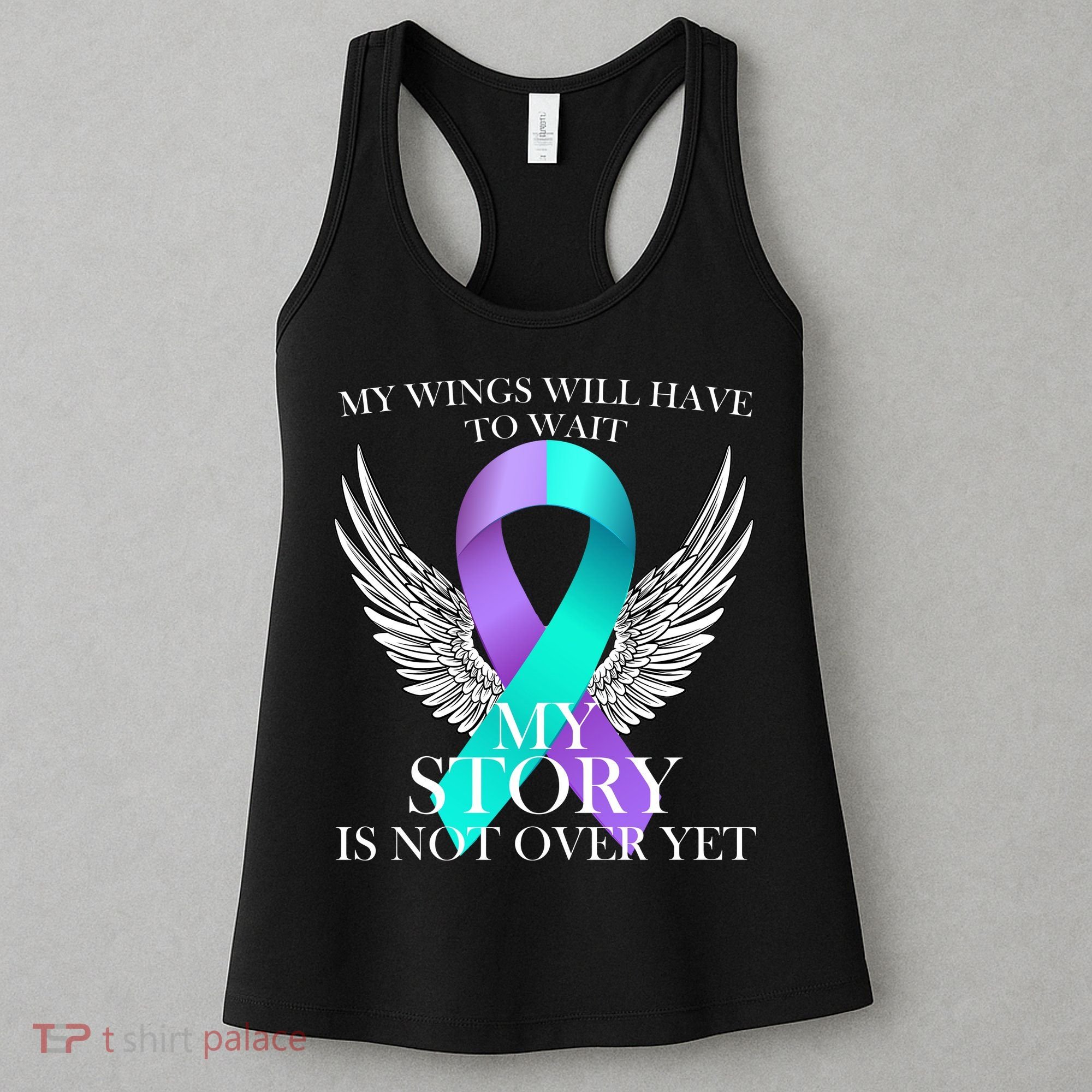 Suicide Prevention Angel Wings Ribbon Women's Tank Top