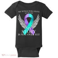 Suicide Prevention Angel Wings Ribbon Baby Bodysuit thumb 0