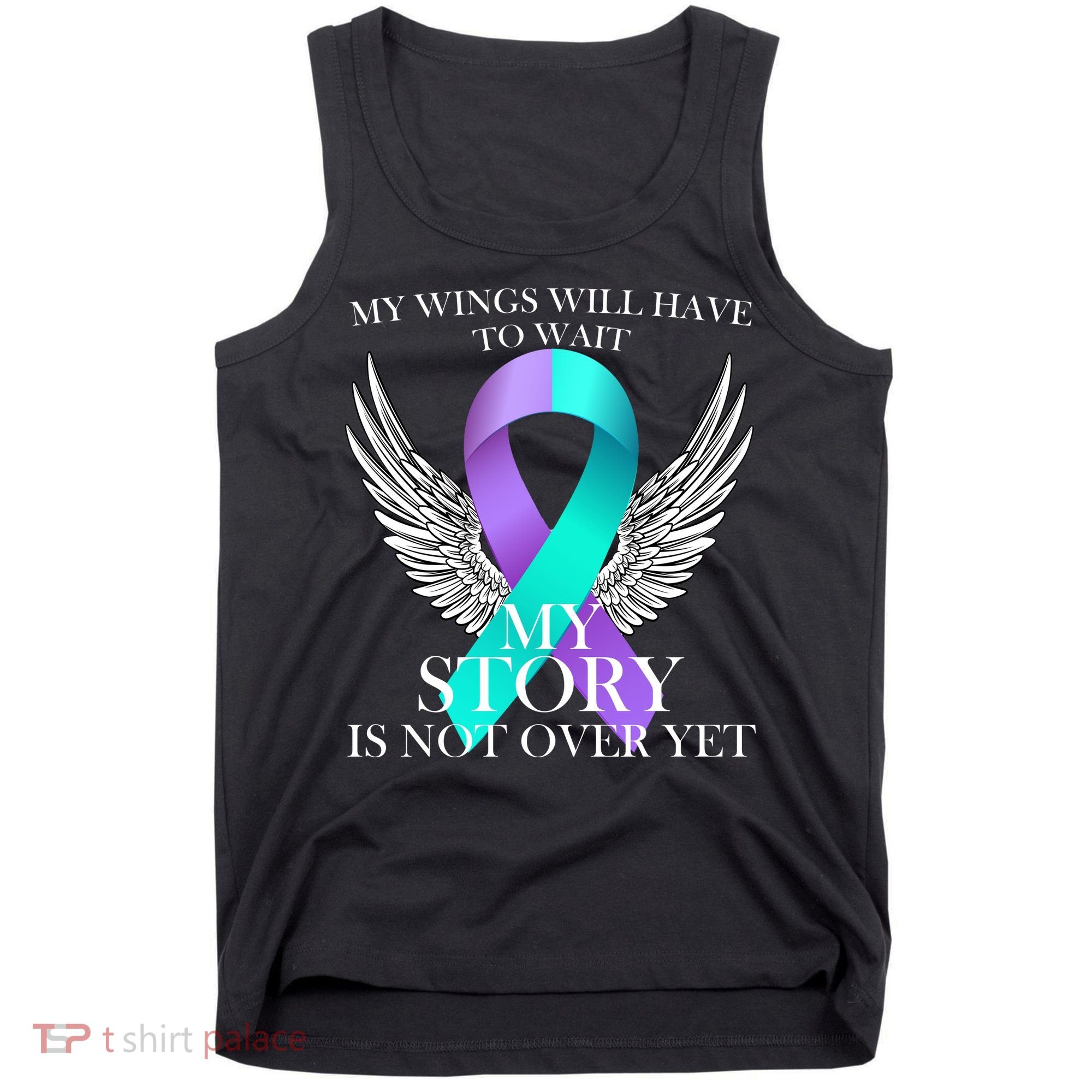 Suicide Prevention Angel Wings Ribbon Tank Top