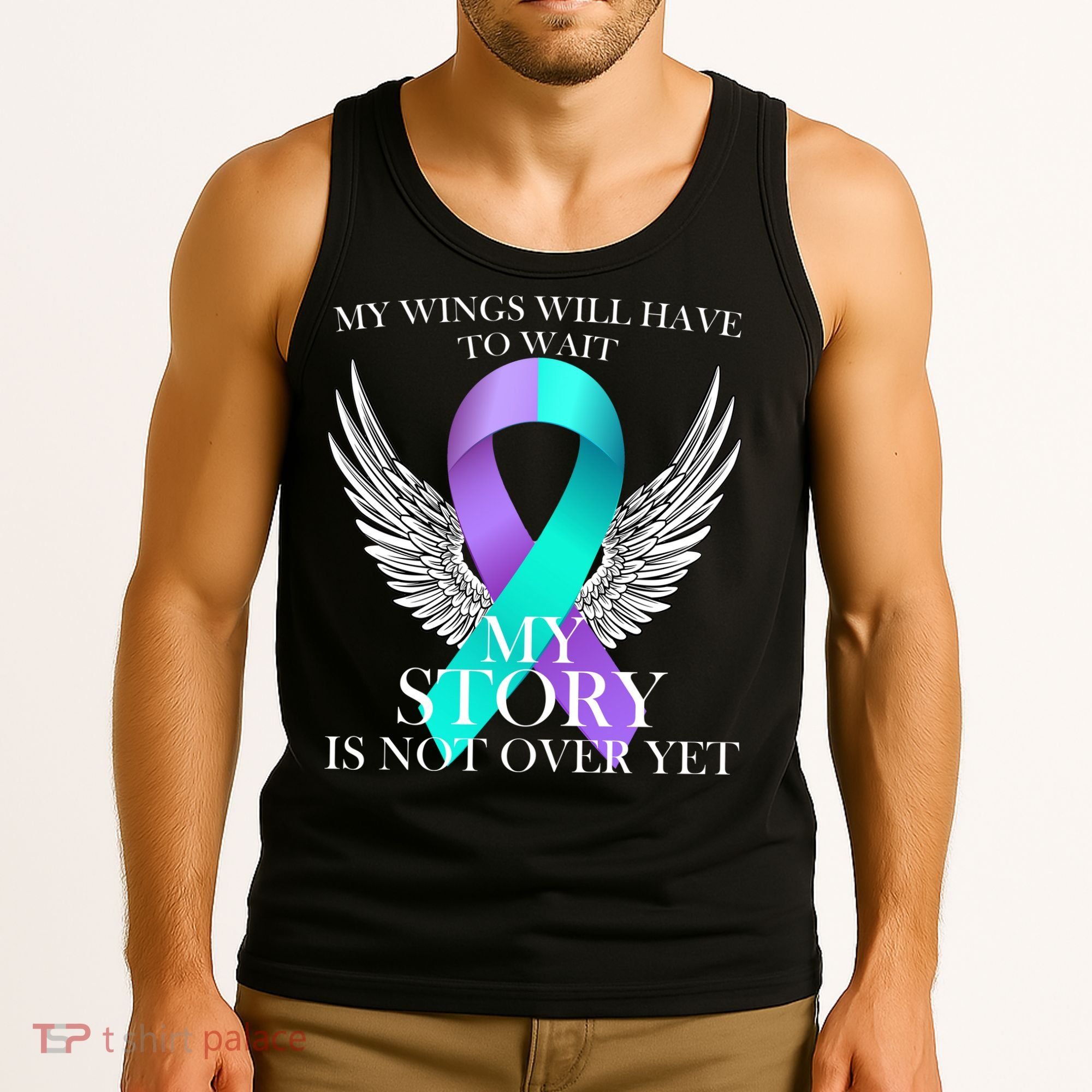Suicide Prevention Angel Wings Ribbon Tank Top