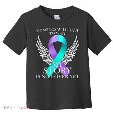 Suicide Prevention Angel Wings Ribbon Toddler T-Shirt