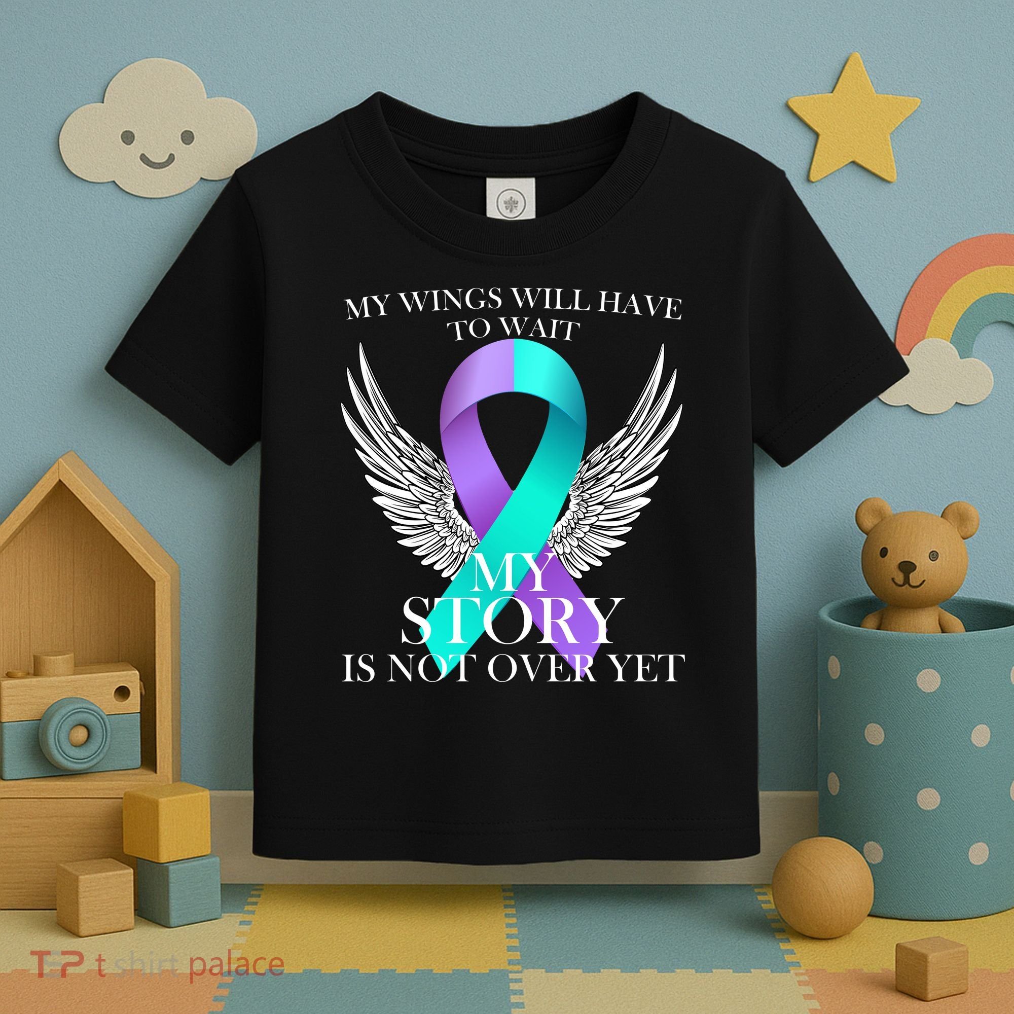 Suicide Prevention Angel Wings Ribbon Toddler T-Shirt