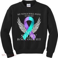 Suicide Prevention Angel Wings Ribbon Kids Sweatshirt thumb 0