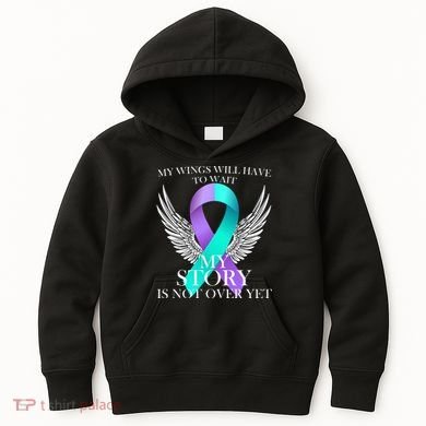 Suicide Prevention Angel Wings Ribbon Kids Hoodie