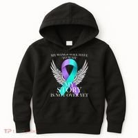 Suicide Prevention Angel Wings Ribbon Kids Hoodie thumb 0