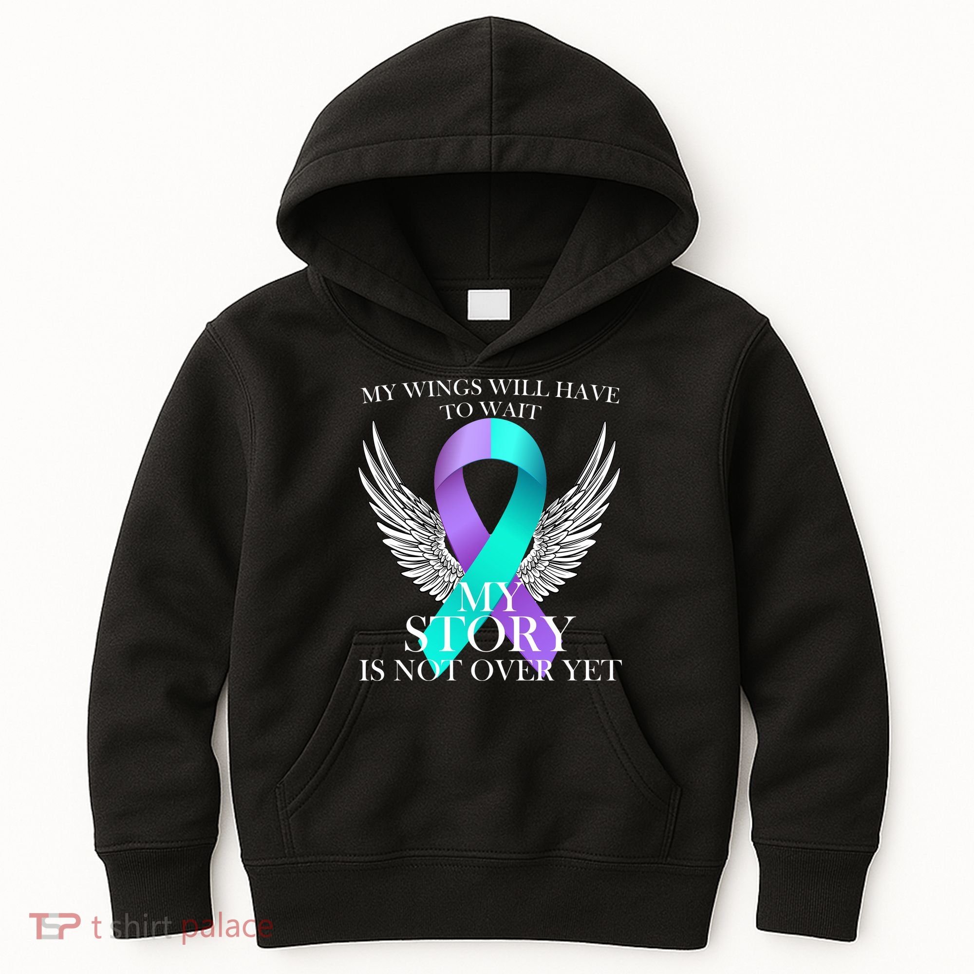 Suicide Prevention Angel Wings Ribbon Kids Hoodie