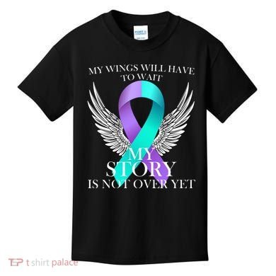 Suicide Prevention Angel Wings Ribbon Kids T-Shirt