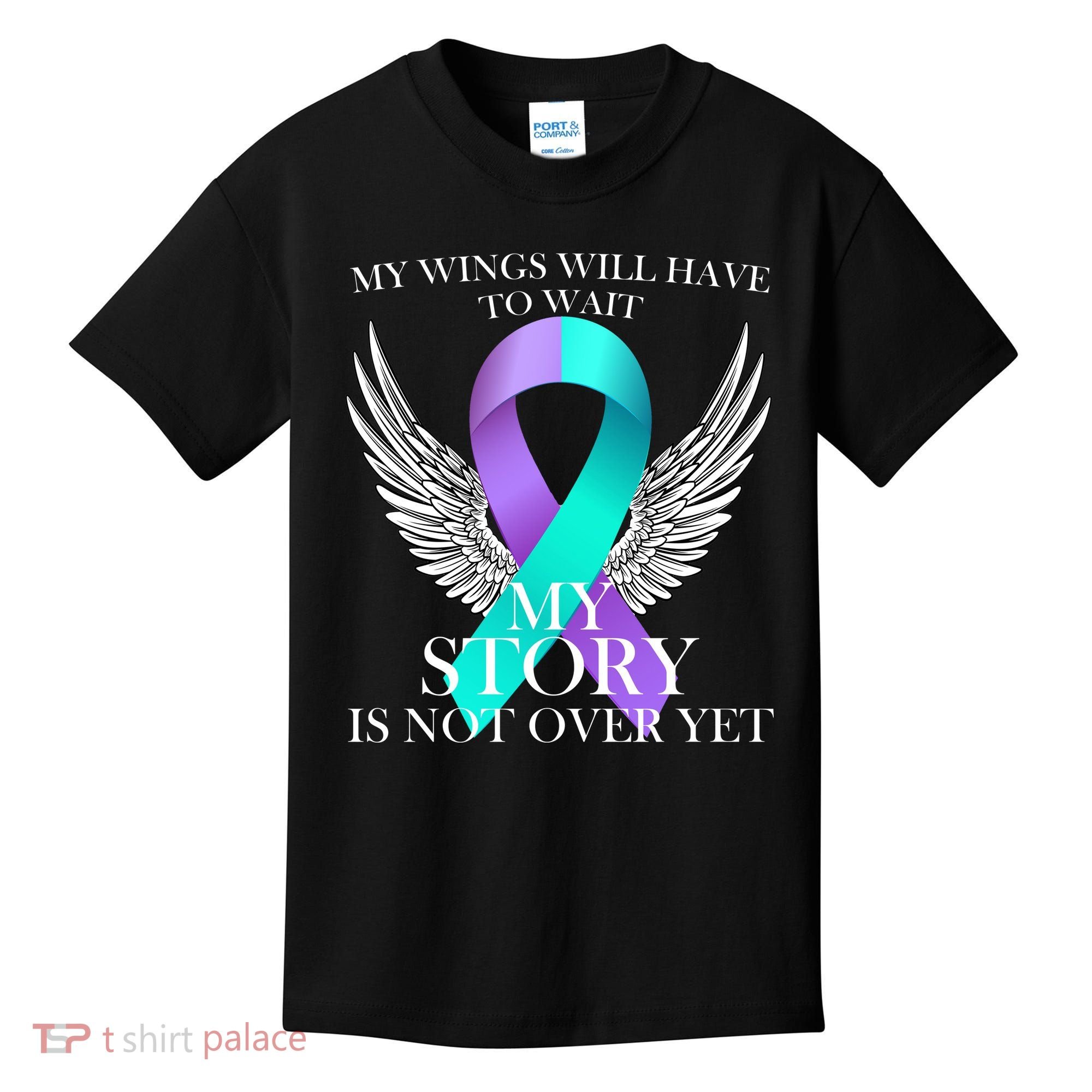 Suicide Prevention Angel Wings Ribbon Kids T-Shirt