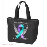 Suicide Prevention Angel Wings Ribbon Tote Bag thumb 3