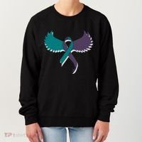 Suicide Prevention Angle Wings Awareness Ribbon Women's Sweatshirt thumb 0