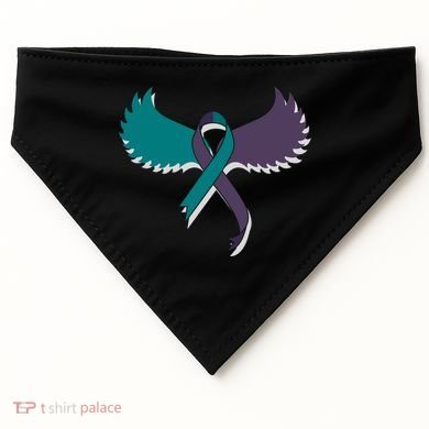 Suicide Prevention Angle Wings Awareness Ribbon USA-Made Doggie Bandana