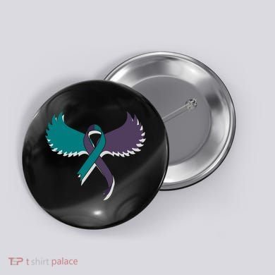 Suicide Prevention Angle Wings Awareness Ribbon Button