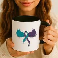Suicide Prevention Angle Wings Awareness Ribbon Coffee Mug thumb 3