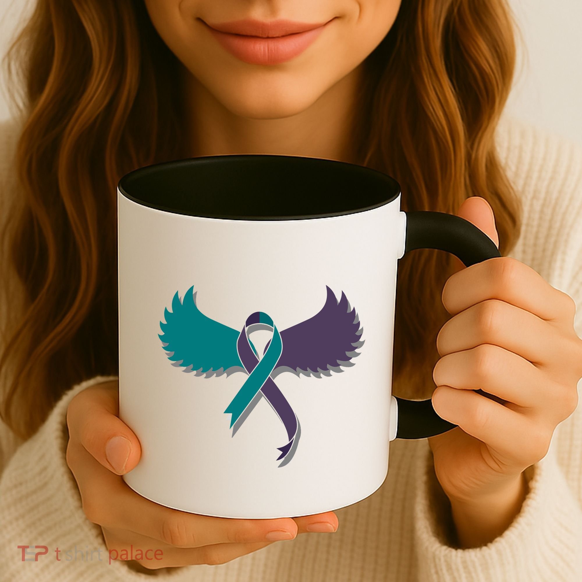 Suicide Prevention Angle Wings Awareness Ribbon Coffee Mug