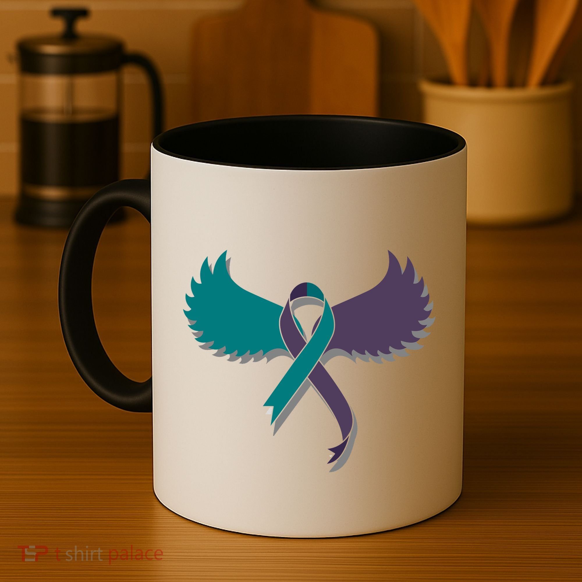 Suicide Prevention Angle Wings Awareness Ribbon Coffee Mug