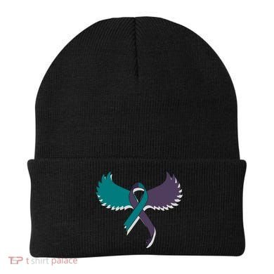 Suicide Prevention Angle Wings Awareness Ribbon Beanie