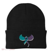 Suicide Prevention Angle Wings Awareness Ribbon Beanie thumb 0