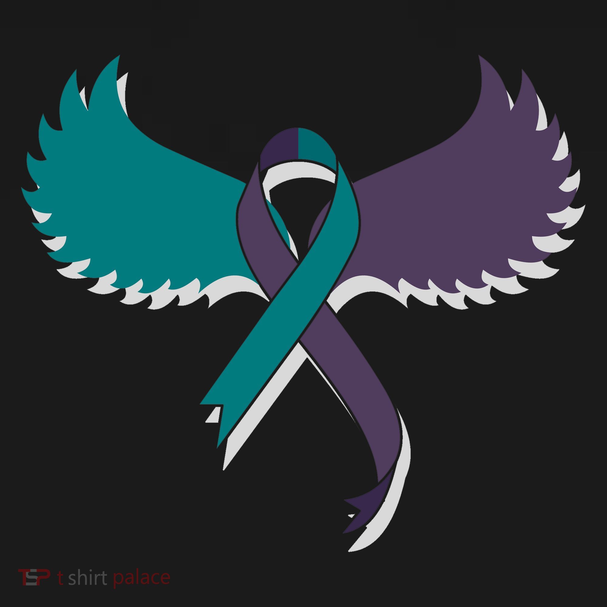 Suicide Prevention Angle Wings Awareness Ribbon Coaster