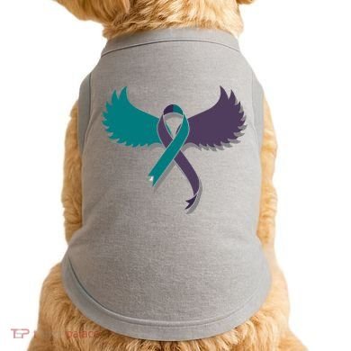 Suicide Prevention Angle Wings Awareness Ribbon Doggie Tank
