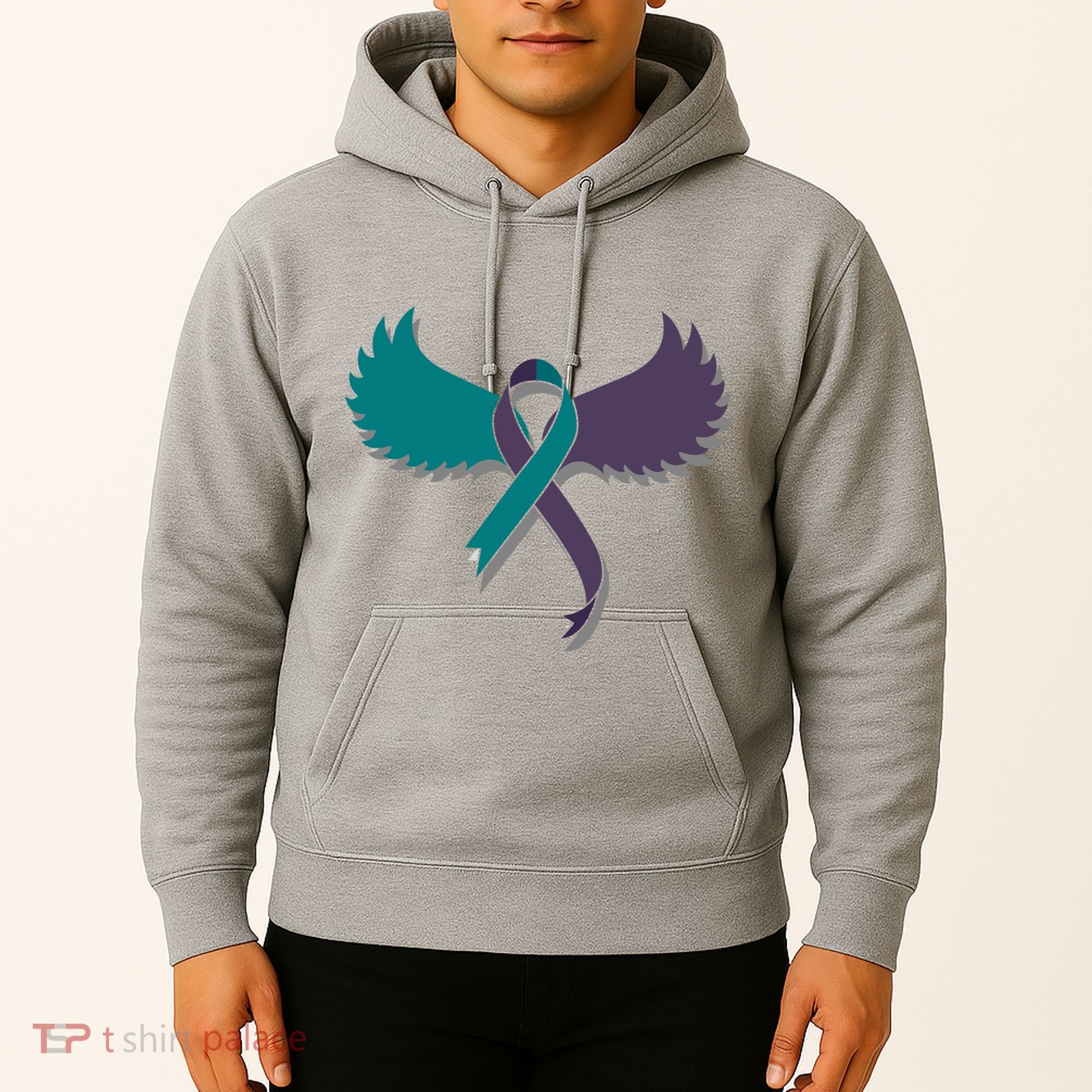 Suicide Prevention Angle Wings Awareness Ribbon Hoodie