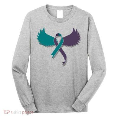 Suicide Prevention Angle Wings Awareness Ribbon Long Sleeve Shirt