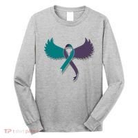 Suicide Prevention Angle Wings Awareness Ribbon Long Sleeve Shirt thumb 0