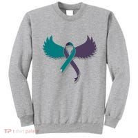 Suicide Prevention Angle Wings Awareness Ribbon Sweatshirt thumb 0