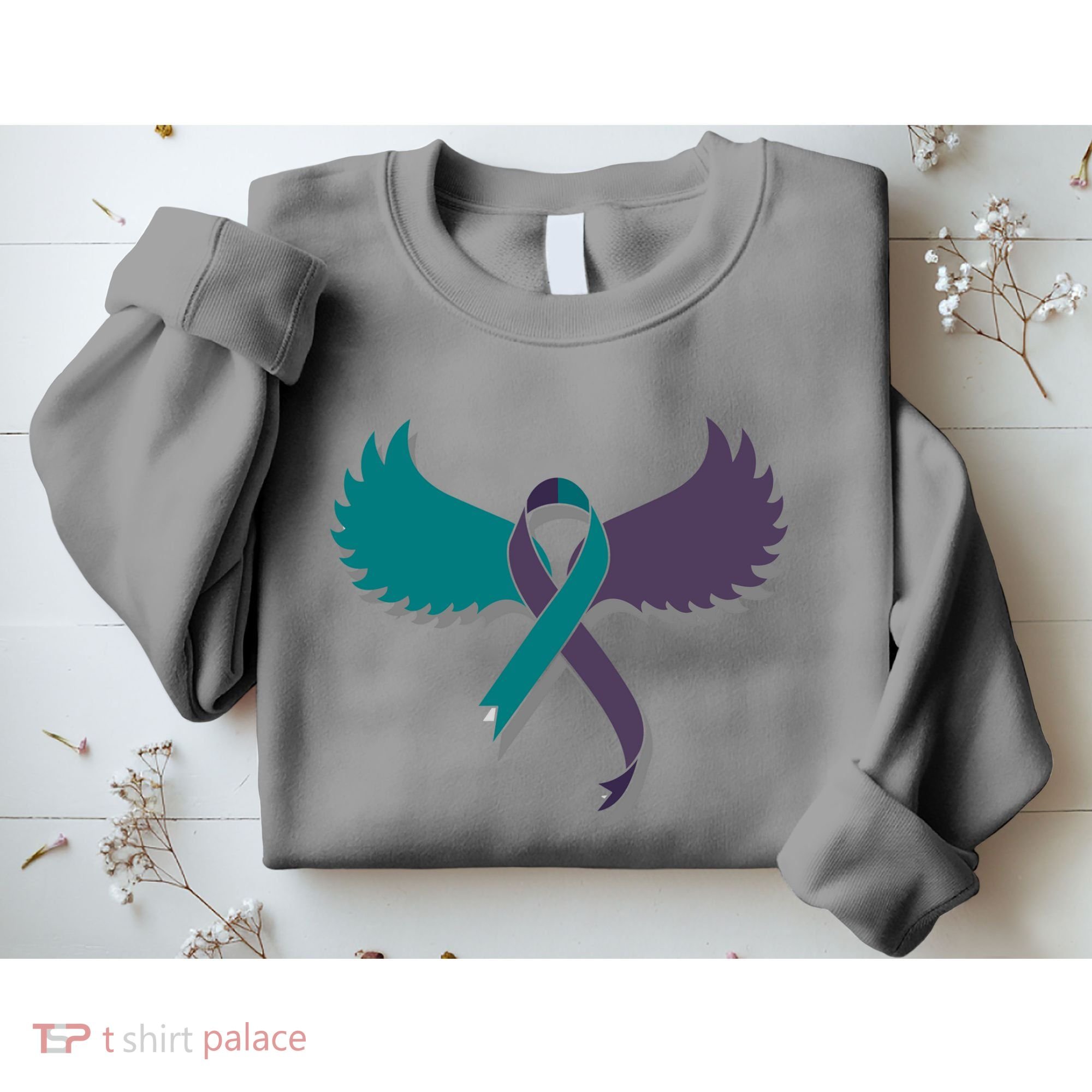 Suicide Prevention Angle Wings Awareness Ribbon Sweatshirt