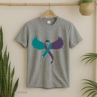 Suicide Prevention Angle Wings Awareness Ribbon T-Shirt thumb 2