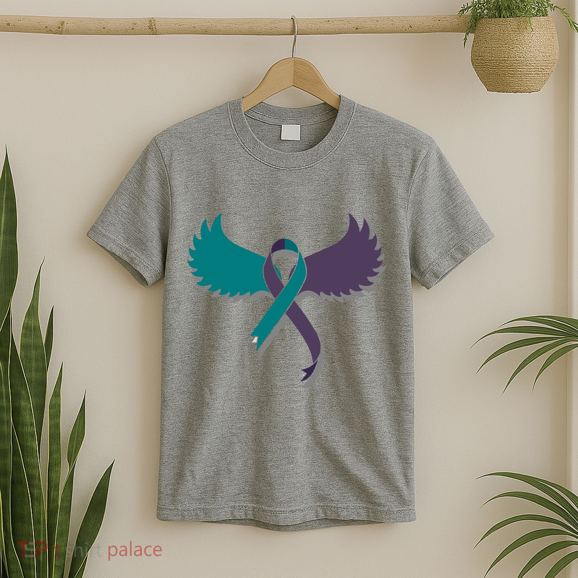 Suicide Prevention Angle Wings Awareness Ribbon T-Shirt
