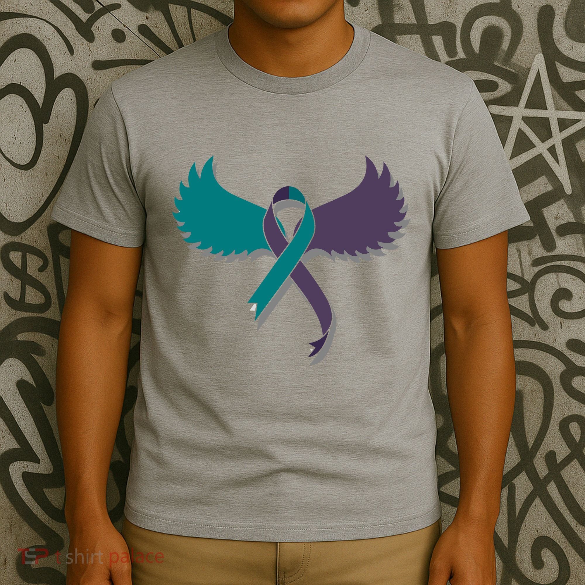 Suicide Prevention Angle Wings Awareness Ribbon T-Shirt