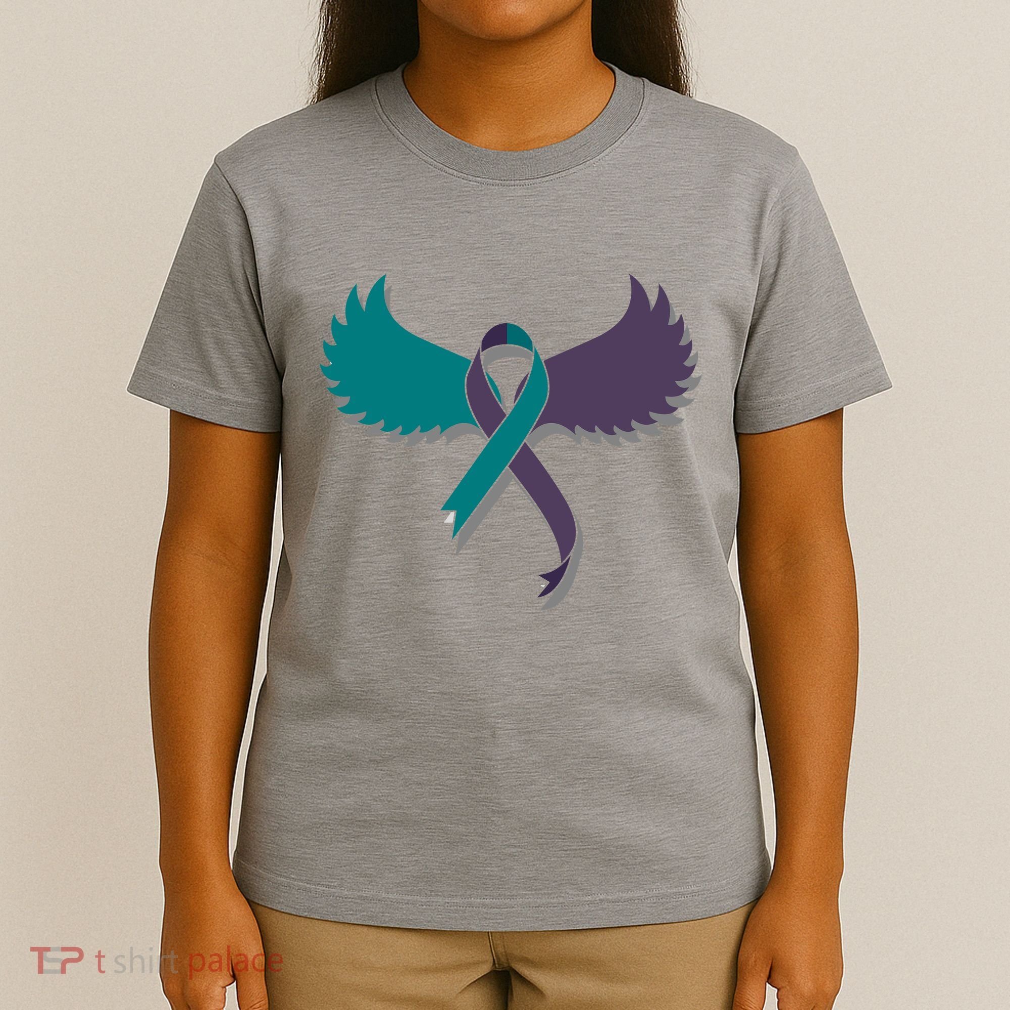 Suicide Prevention Angle Wings Awareness Ribbon T-Shirt