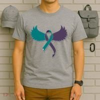 Suicide Prevention Angle Wings Awareness Ribbon T-Shirt thumb 6