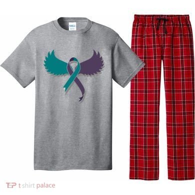 Suicide Prevention Angle Wings Awareness Ribbon Pajama Set