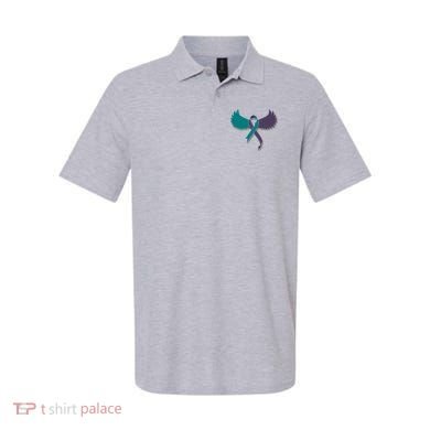 Suicide Prevention Angle Wings Awareness Ribbon Polo