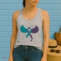 Suicide Prevention Angle Wings Awareness Ribbon Women's Tank Top thumb 2