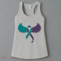 Suicide Prevention Angle Wings Awareness Ribbon Women's Tank Top thumb 3