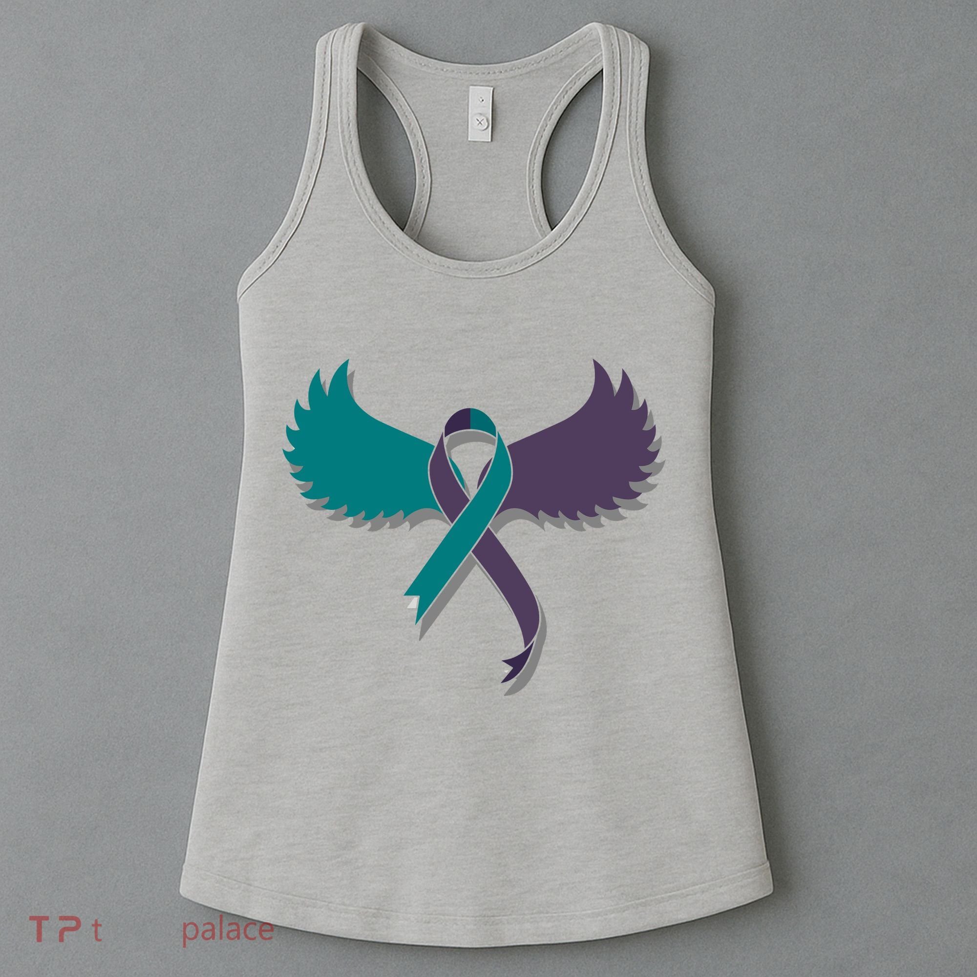 Suicide Prevention Angle Wings Awareness Ribbon Women's Tank Top