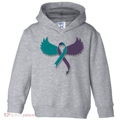 Suicide Prevention Angle Wings Awareness Ribbon Toddler Hoodie
